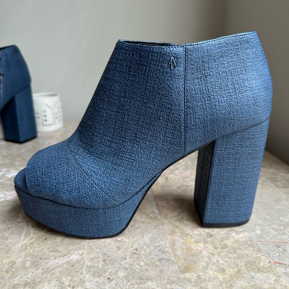 NEW! Armani Exchange Blue Textured Women's Ankle Boots
